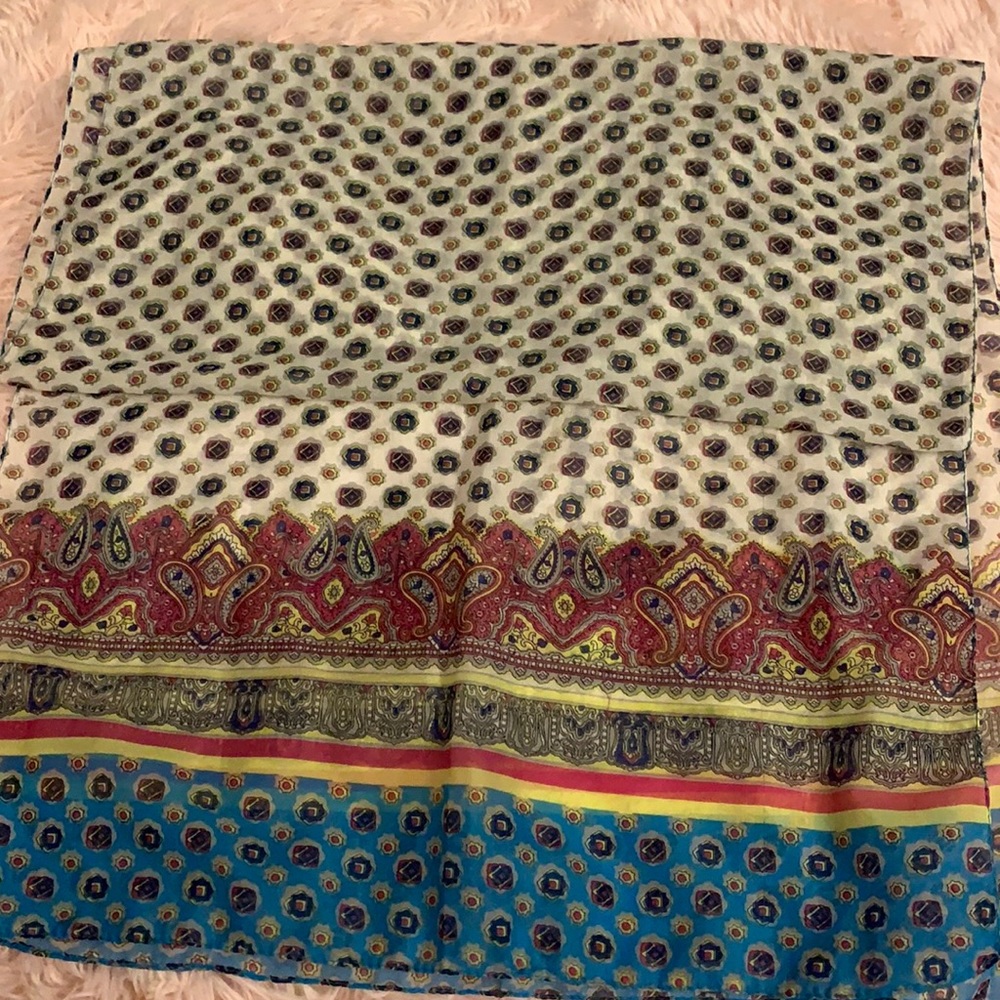 Colorful paisley scarf with multiple designs